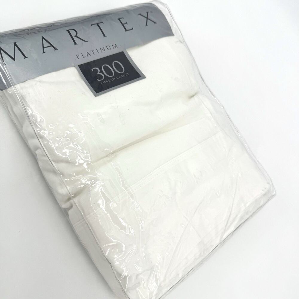 MARTEX 300 Thread Count 100% Supima Cotton Ivory Oversized QUEEN Flat Sheet